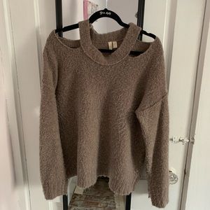 Anthropologie peep cut out shoulder sweater